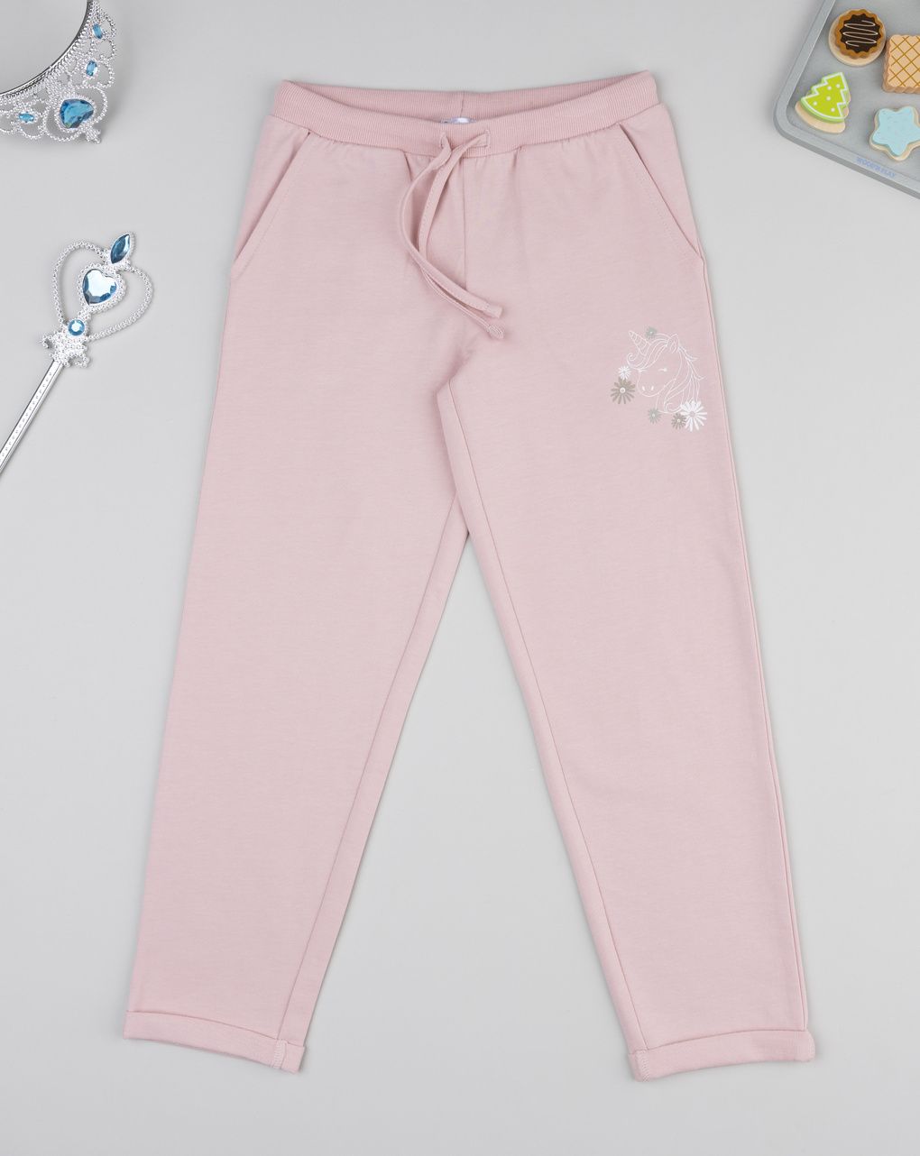 Pantalone garzato bimba rosa unicorno