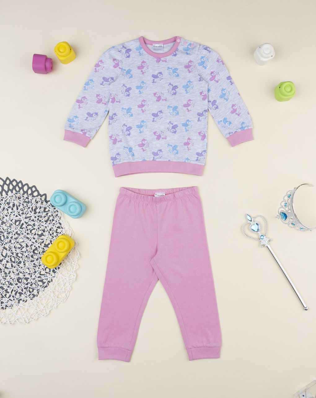 Pigiama bimba due pezzi unicorni