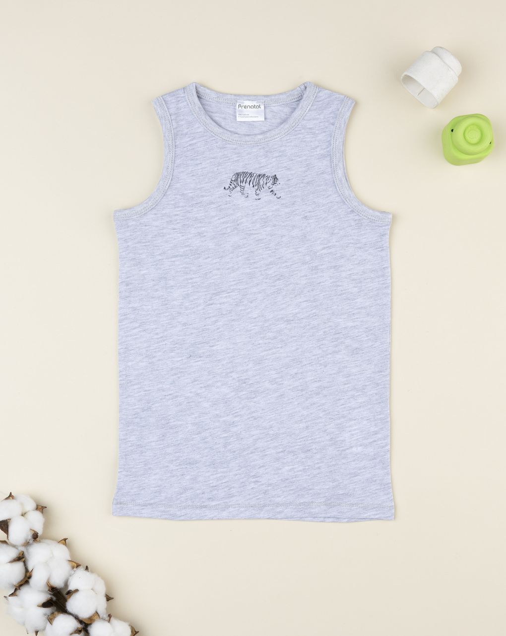 Canotta bimbo tigre grigia