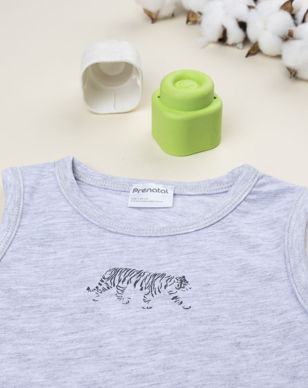 Canotta bimbo tigre grigia