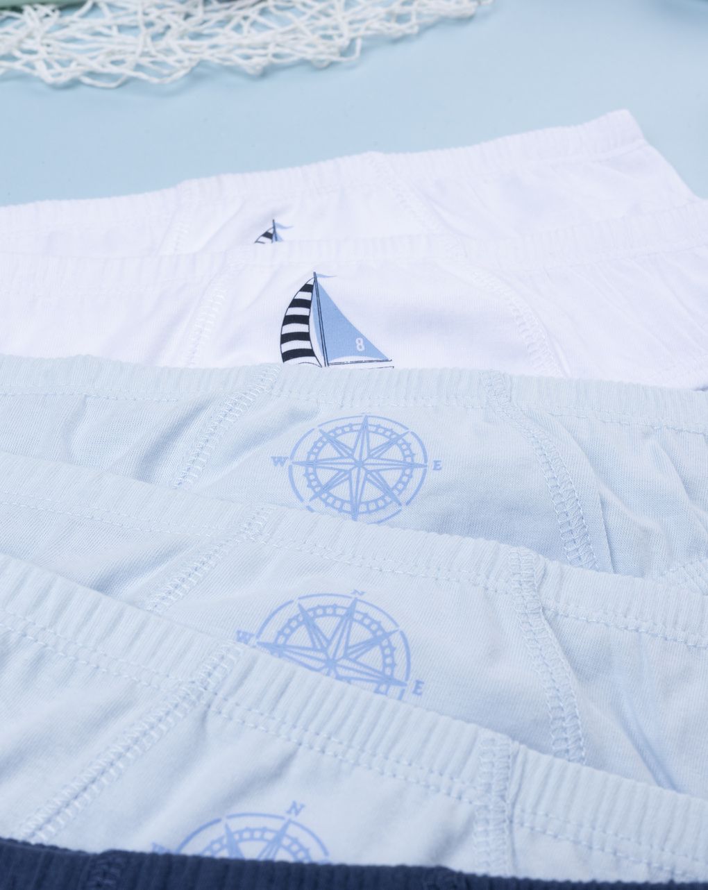 Pack 7 slip bambino toni blu