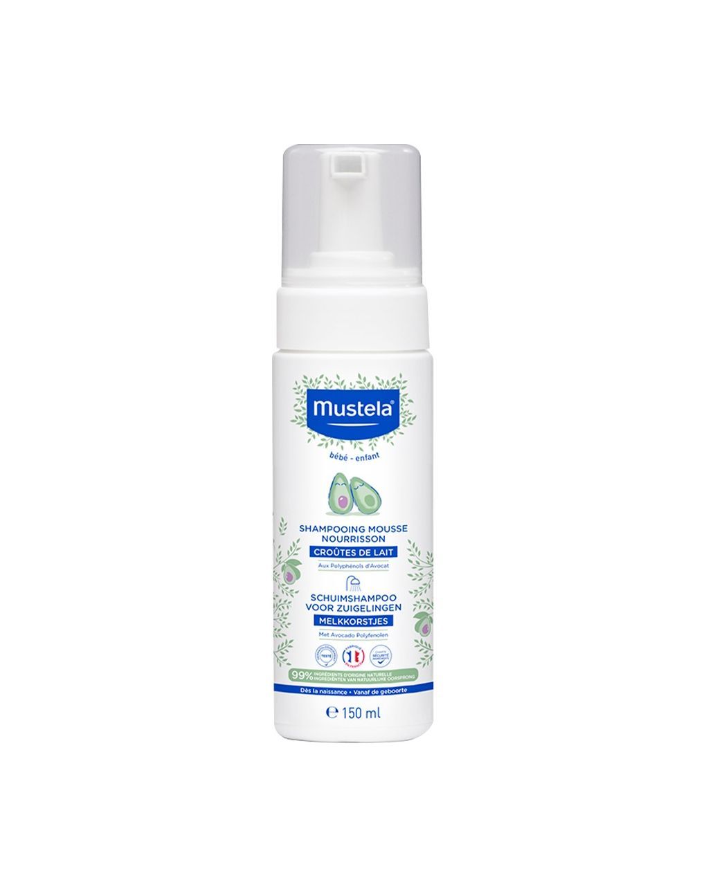 Shampoo mousse crosta lattea 150 ml - mustela