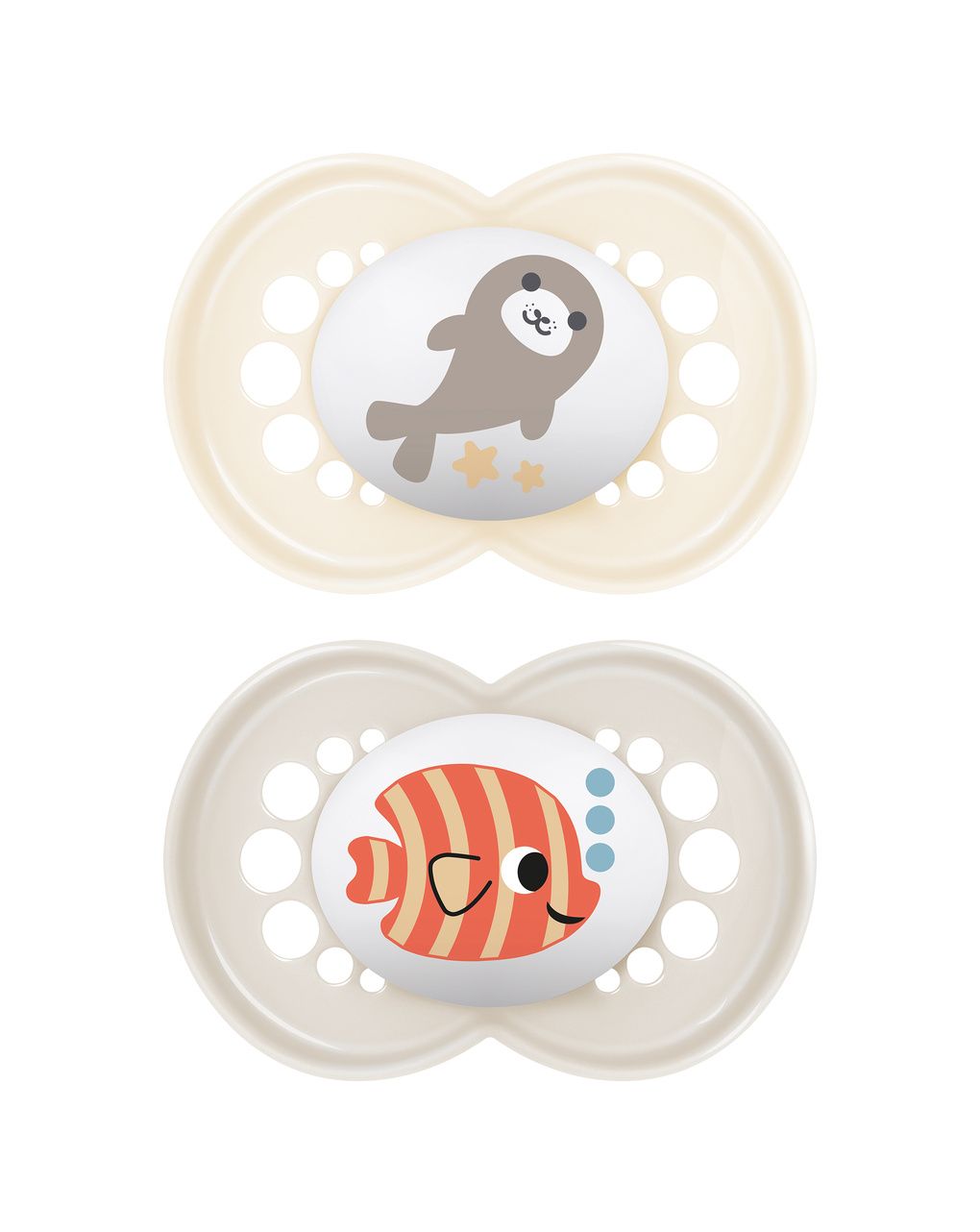 Succhietti original 16+ silicone bio-circolare conf. doppia grigio/beige - mam