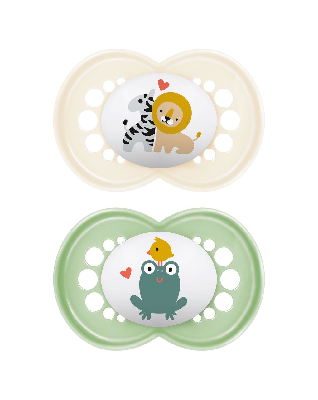 Succhietti original 16+ caucciù bio-circolare conf. doppia verde/beige - mam