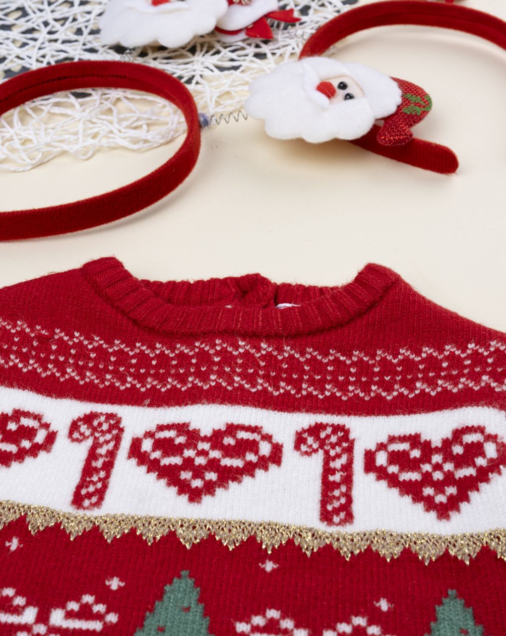 Maglia tricot natale bimba