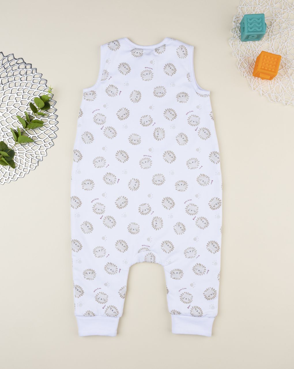 Sacco nanna bimbo bianco leoncini allover