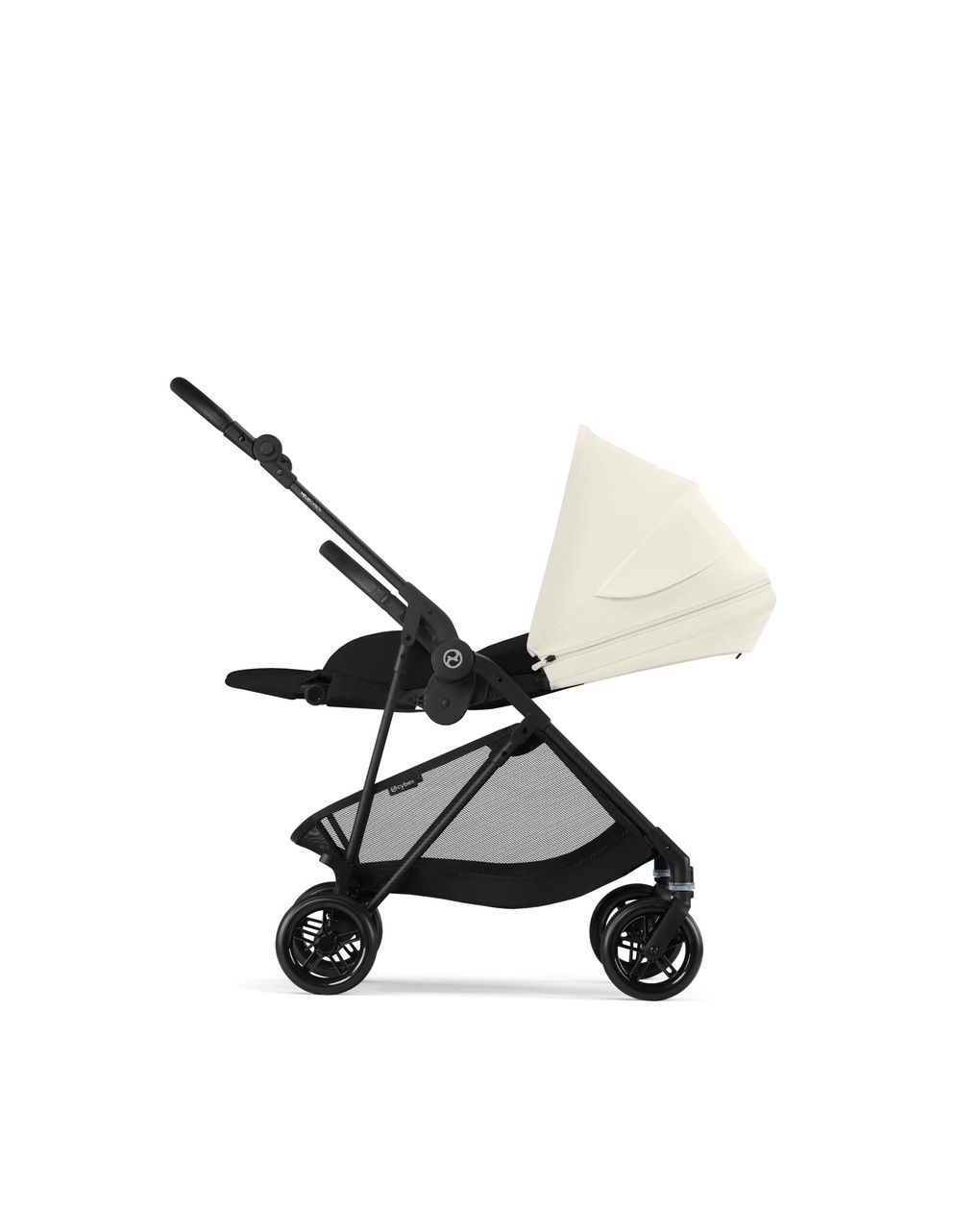 Passeggino melio carbon b/canvas white-light beige - cybex