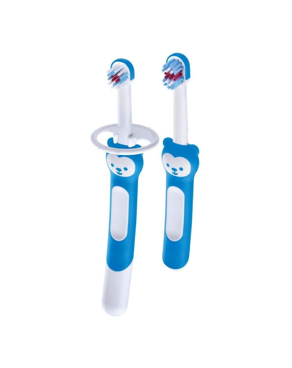 Set spazzolini denti bambini con manico lungo, da 5+ mesi, azzurro