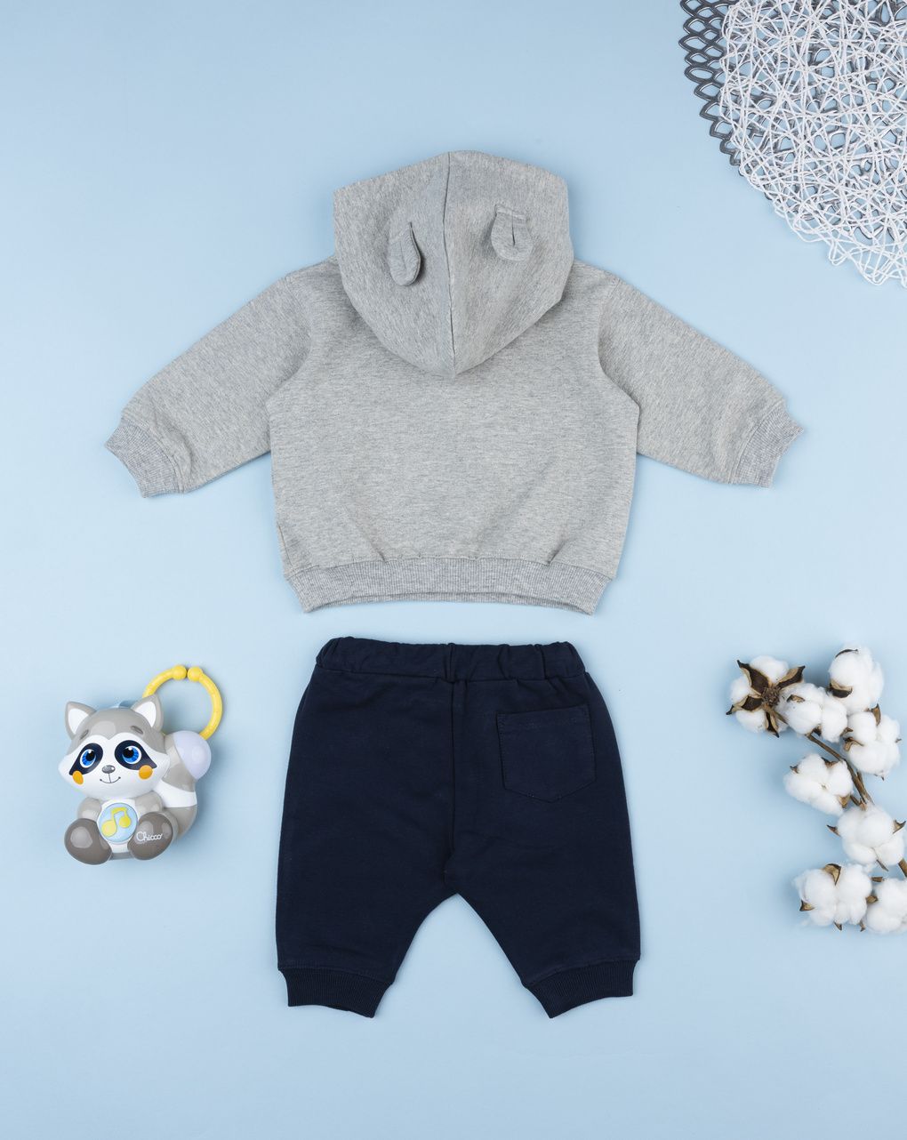 Jogging bimbo grigio e blu