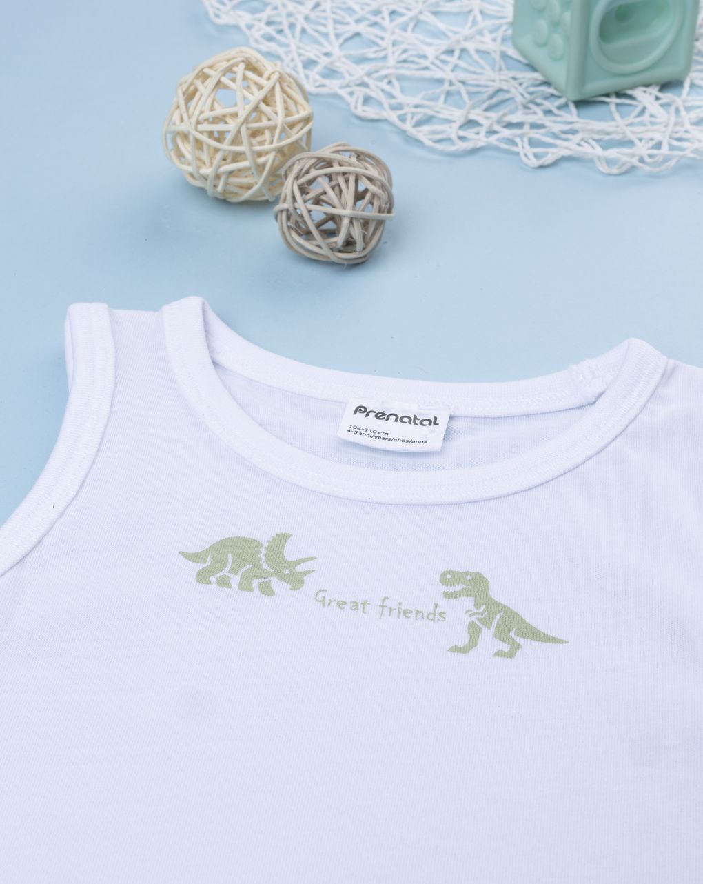 Canotta bimbo bianca dino