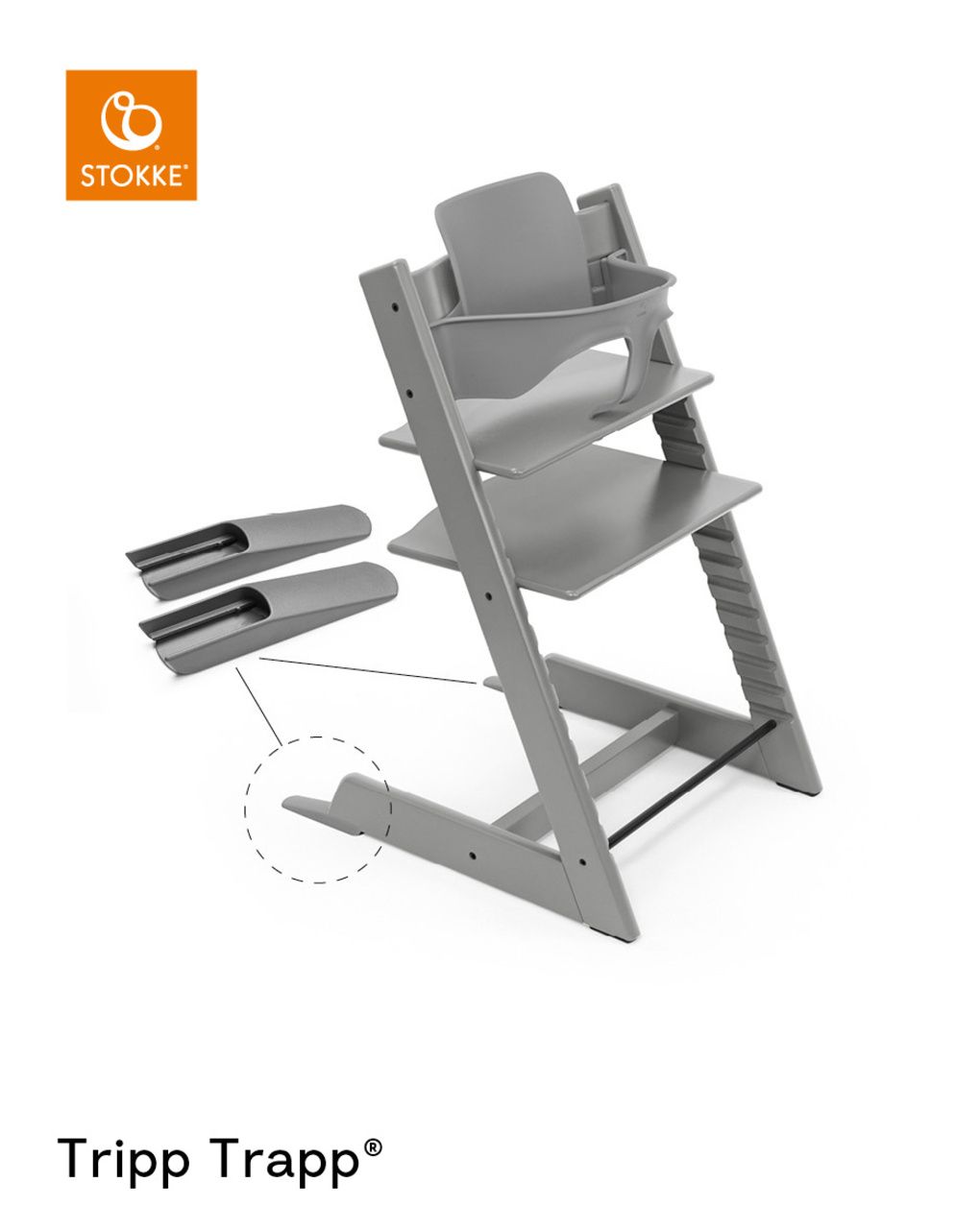Tripp trapp® baby set² storm grey - stokke