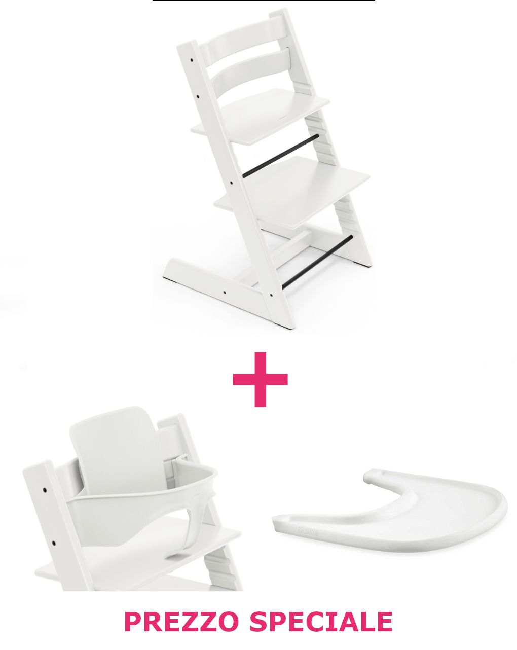 Tripp trapp® bianco sedia + babyset + vassoio – personalizzabile – stokke®
