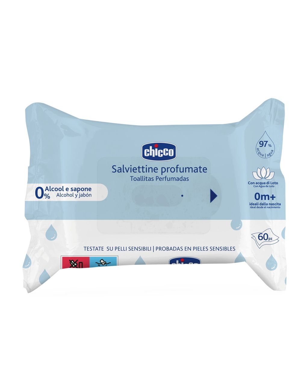 Salviettine profumate senza flip cover 60 pezzi - chicco