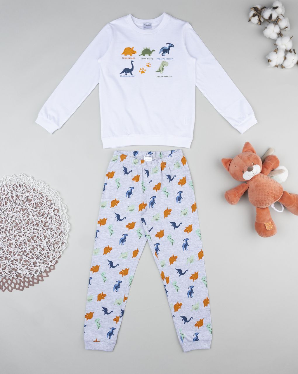 Pigiama lungo due pezzi bimbo dino