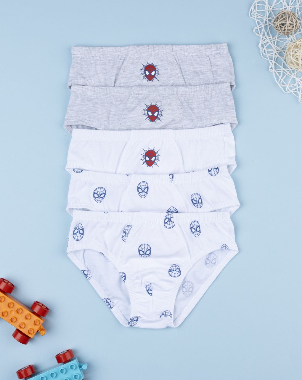 Pack 5 slip bambino spiderman