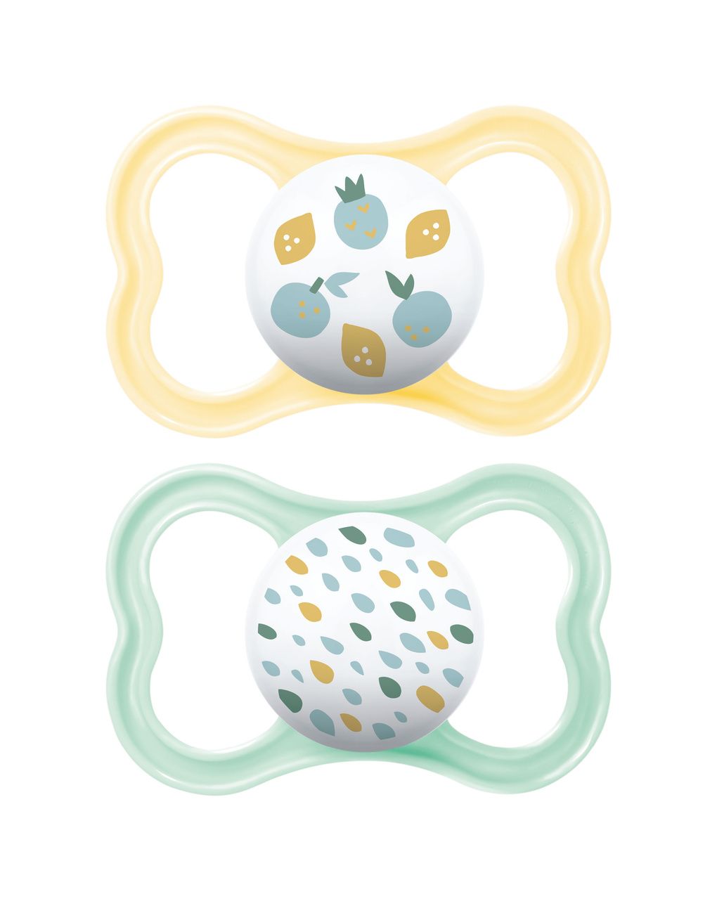 Succhietti air 6+ silicone bio-circolare conf. doppia giallo/verde - mam