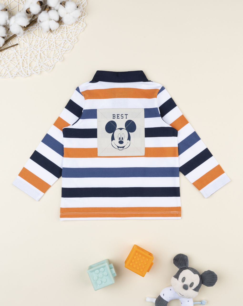 Polo bimbo mickey mouse rigata