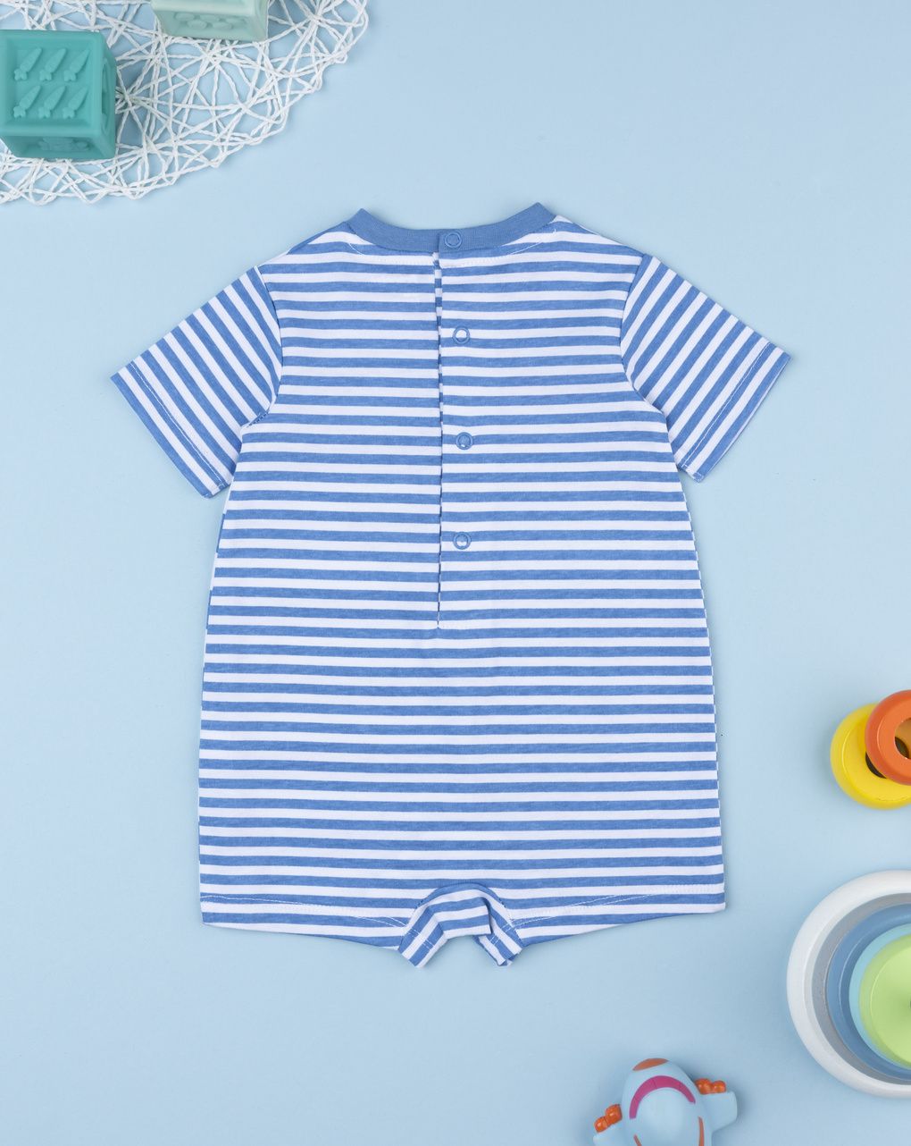 Pagliaccetto bimbo righe bianco/blu ganchio