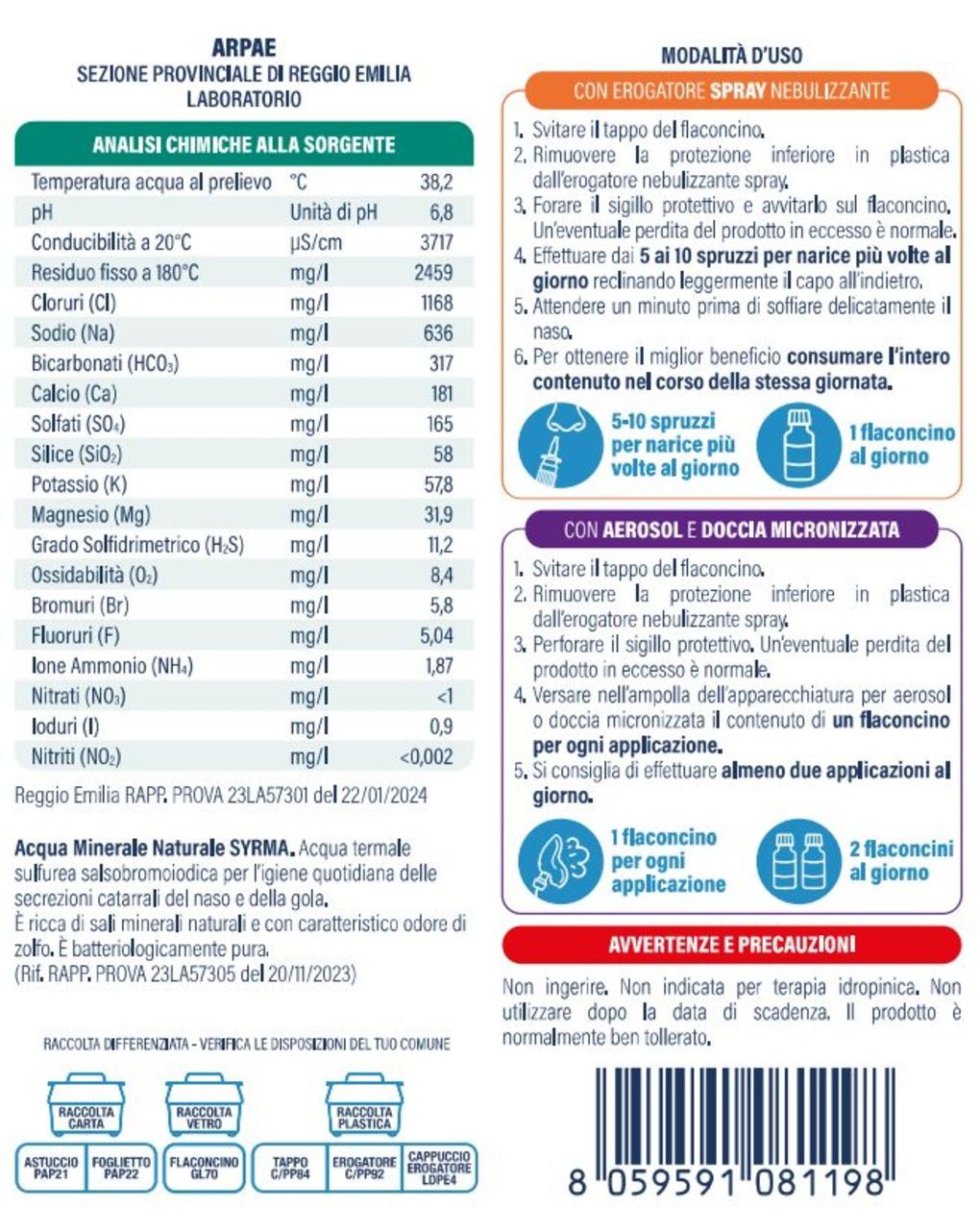 Flaconcini monodose (x6) con erogatore spray kids - acqua di sirmione