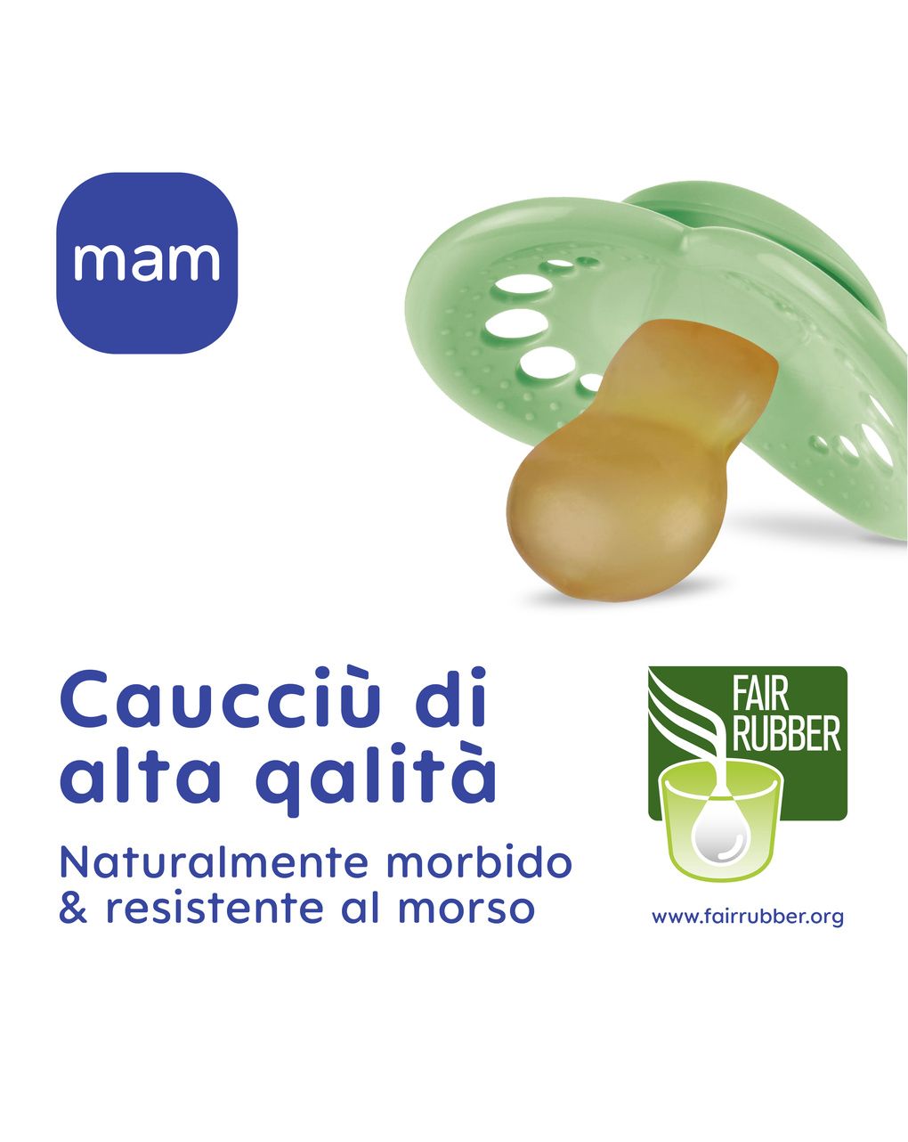 Succhietti original 6+ caucciù bio-circolare conf. doppia rosa/verde - mam