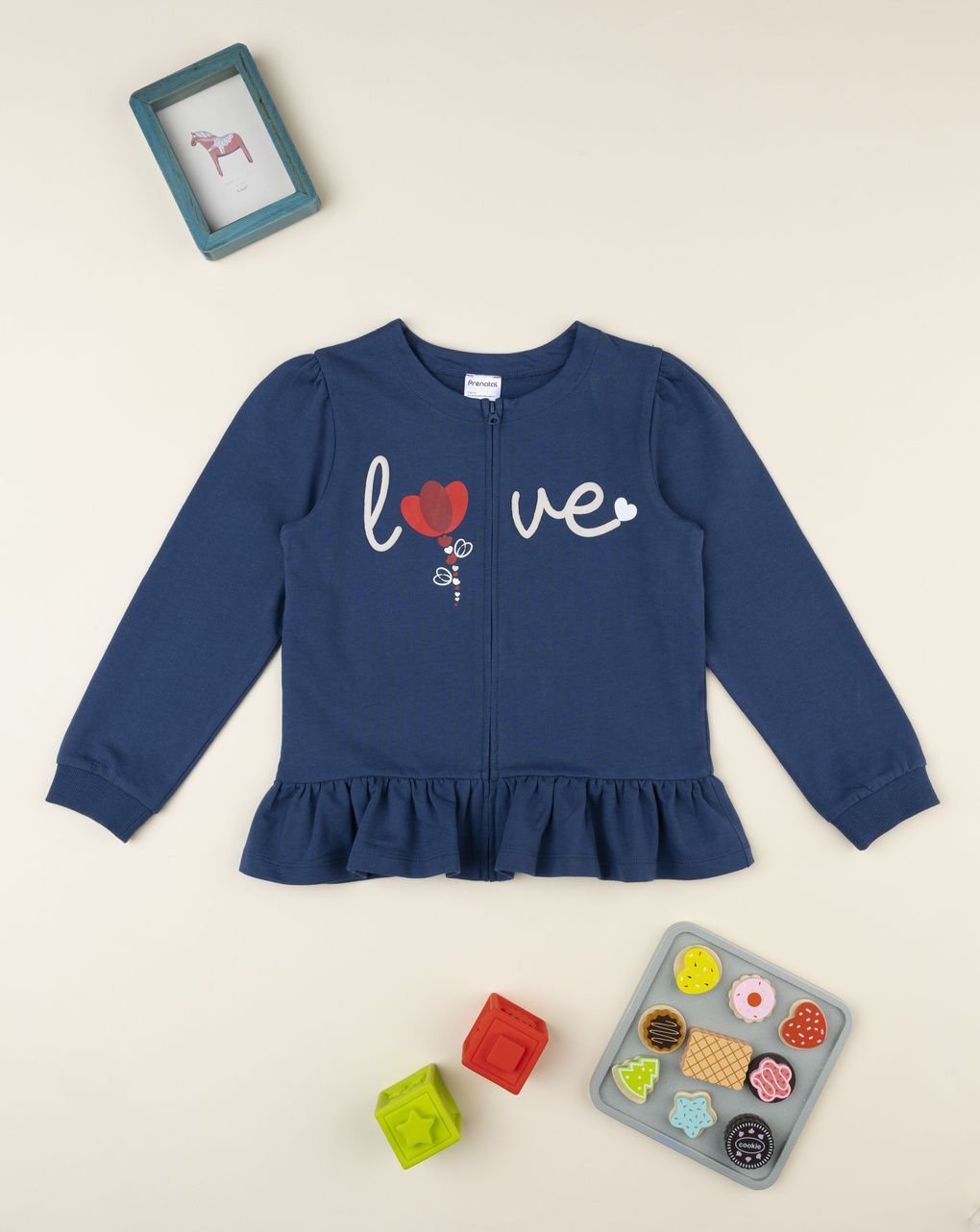 Felpa bimba blu love