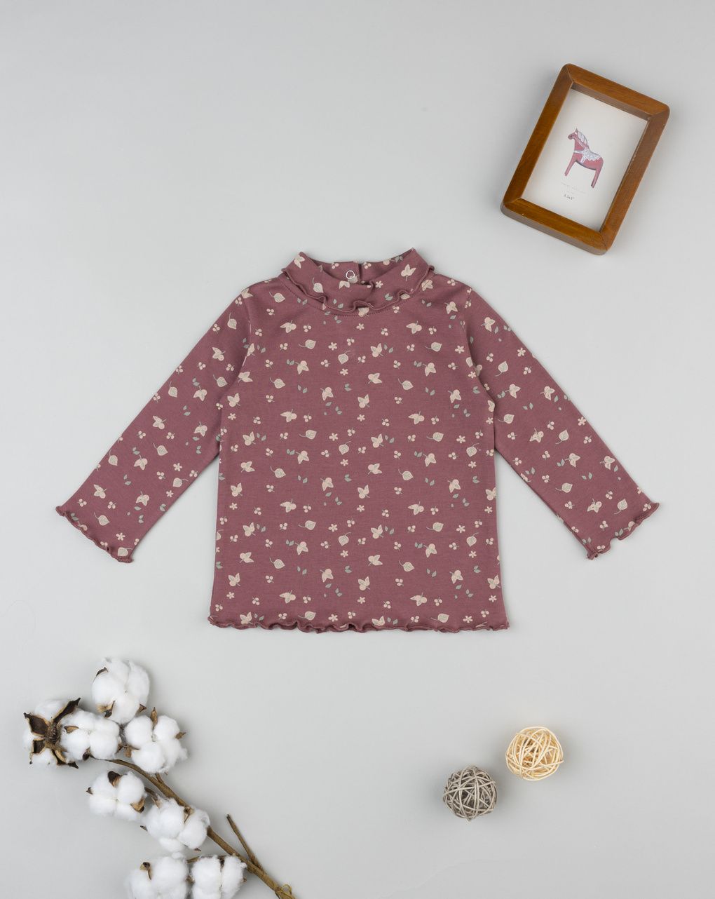 T-shirt rosa antico bimba allover