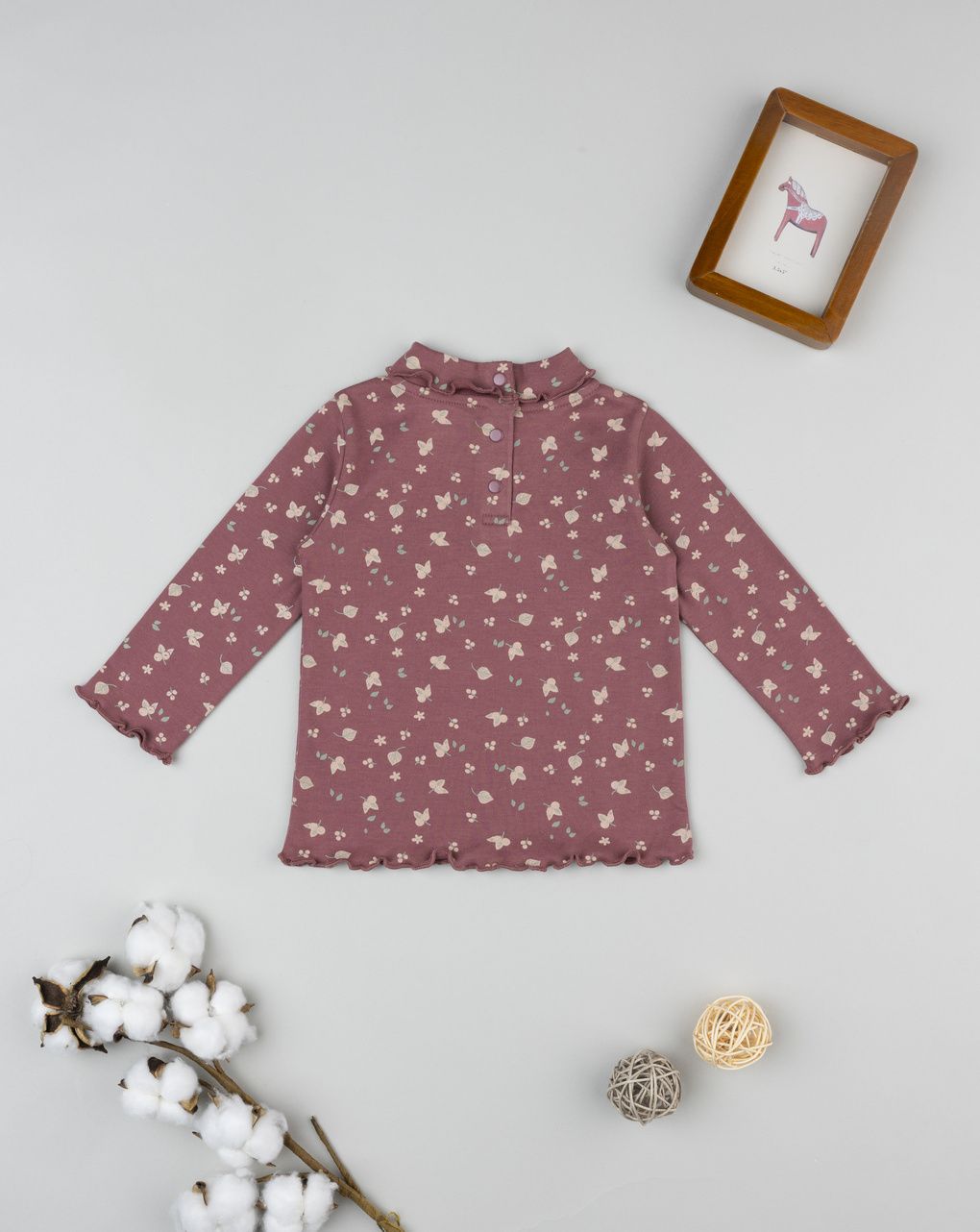 T-shirt rosa antico bimba allover