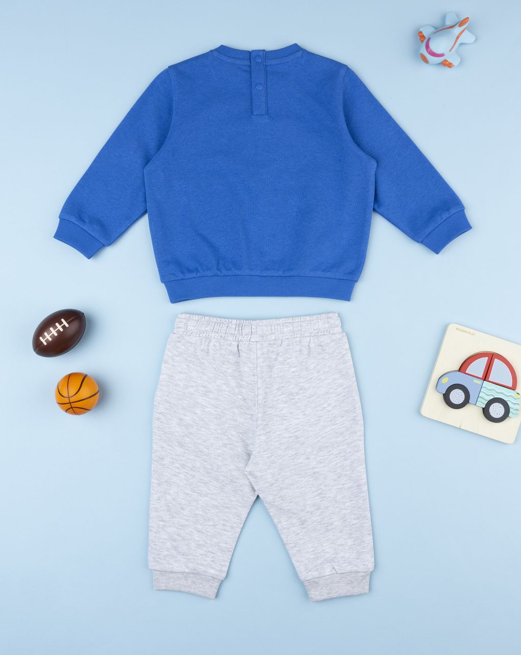 Completo jogging bimbo grigio/blu