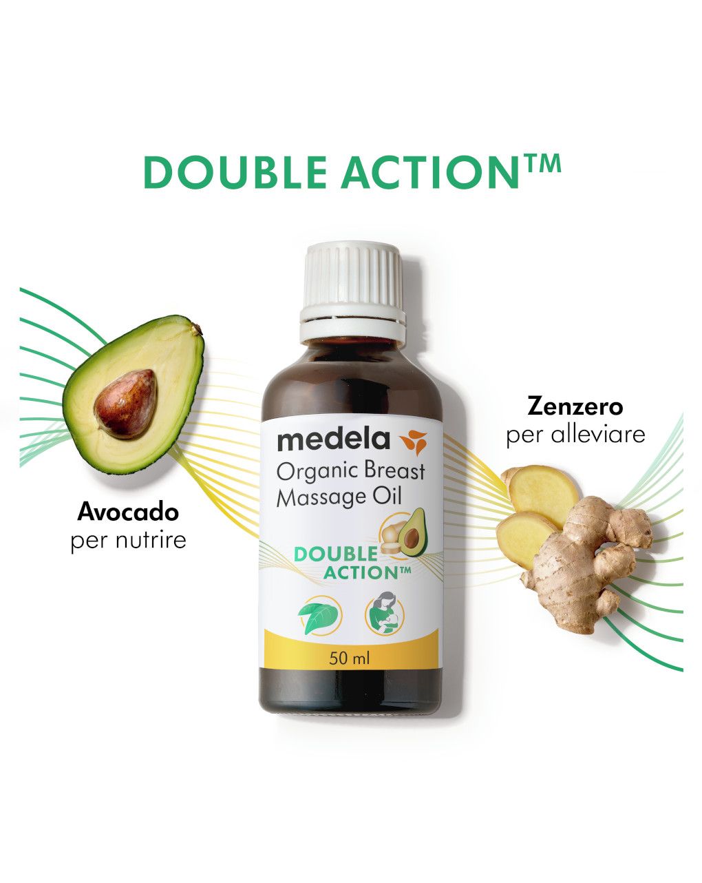 Olio bio per massaggio seno 50 ml - medela