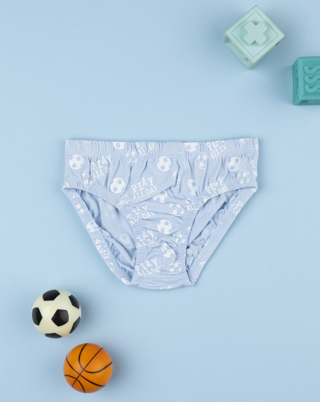 Slip bambino azzurro calcio