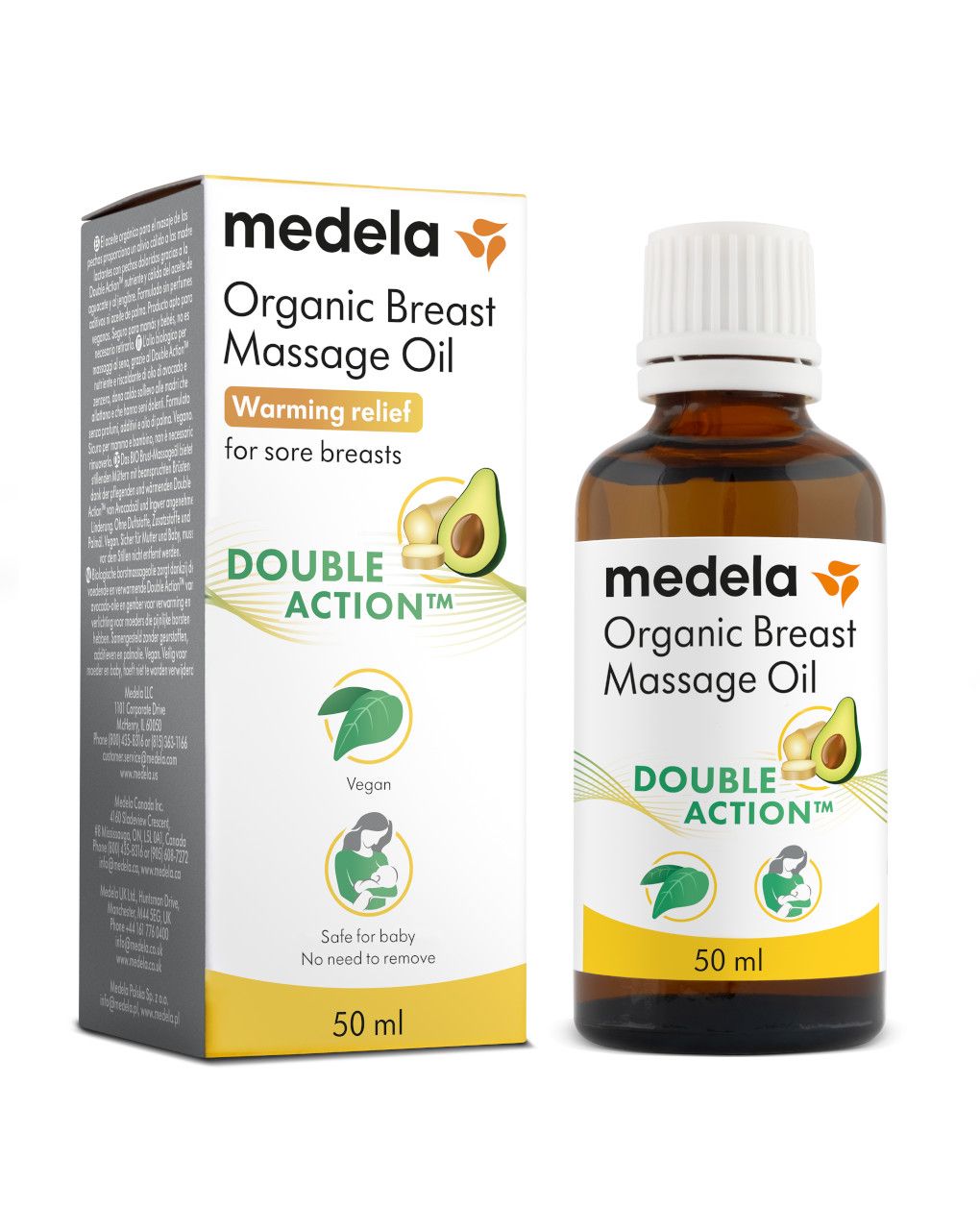 Olio bio per massaggio seno 50 ml - medela