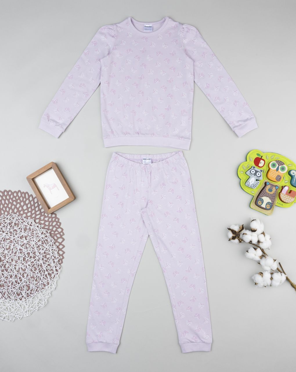 Pigiama due pezzi lilla bimba farfalline