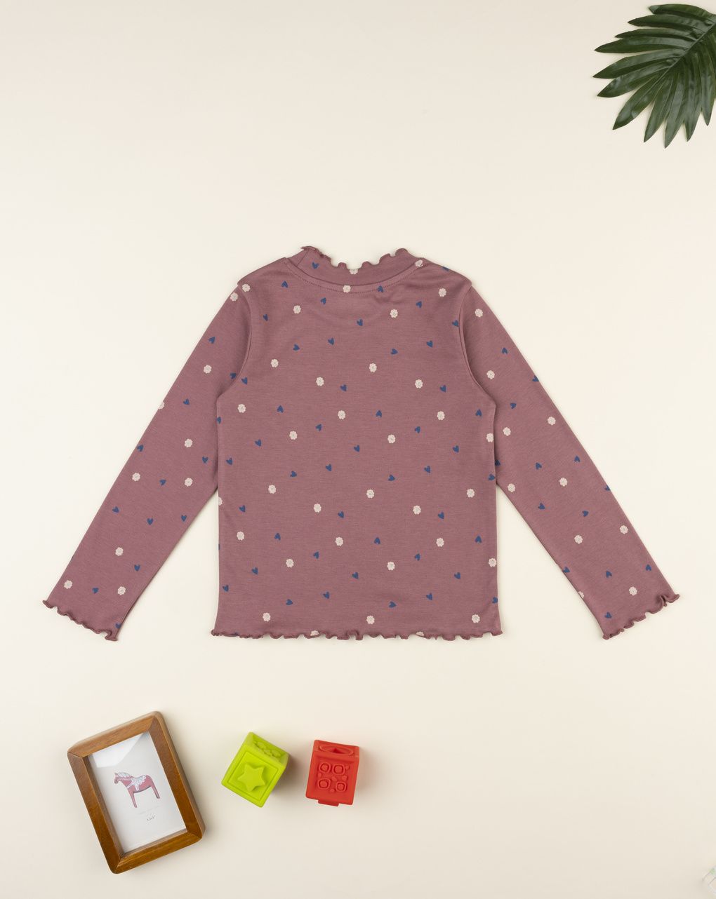 T-shirt rosa antico bambina allover