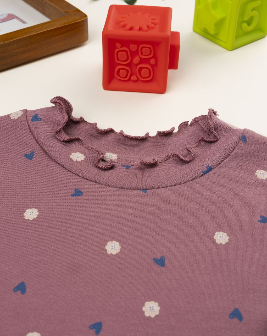 T-shirt rosa antico bambina allover