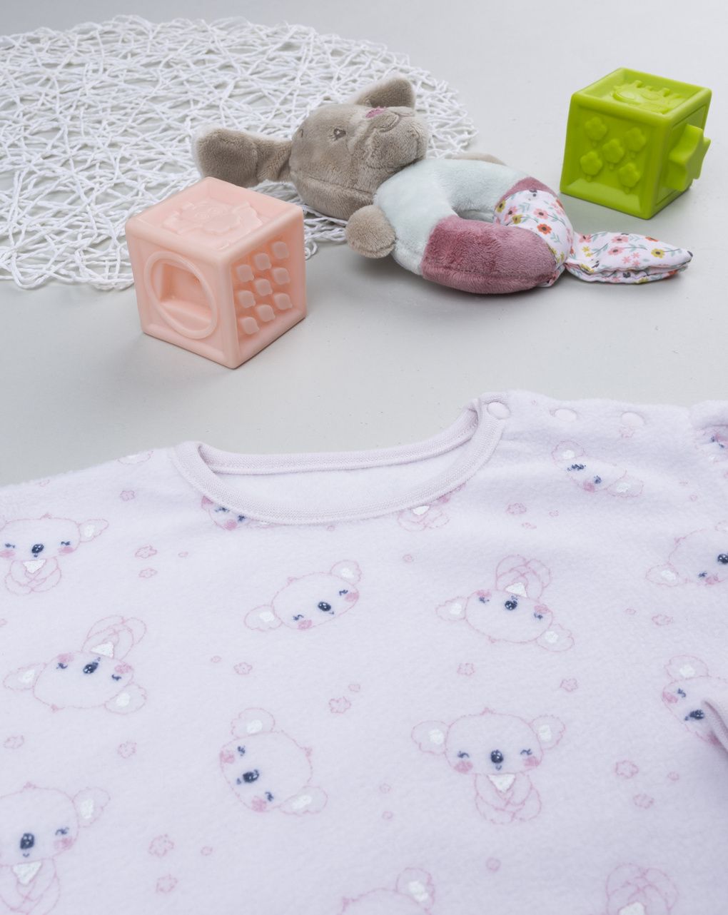 Pigiama bimba bianco/rosa koala