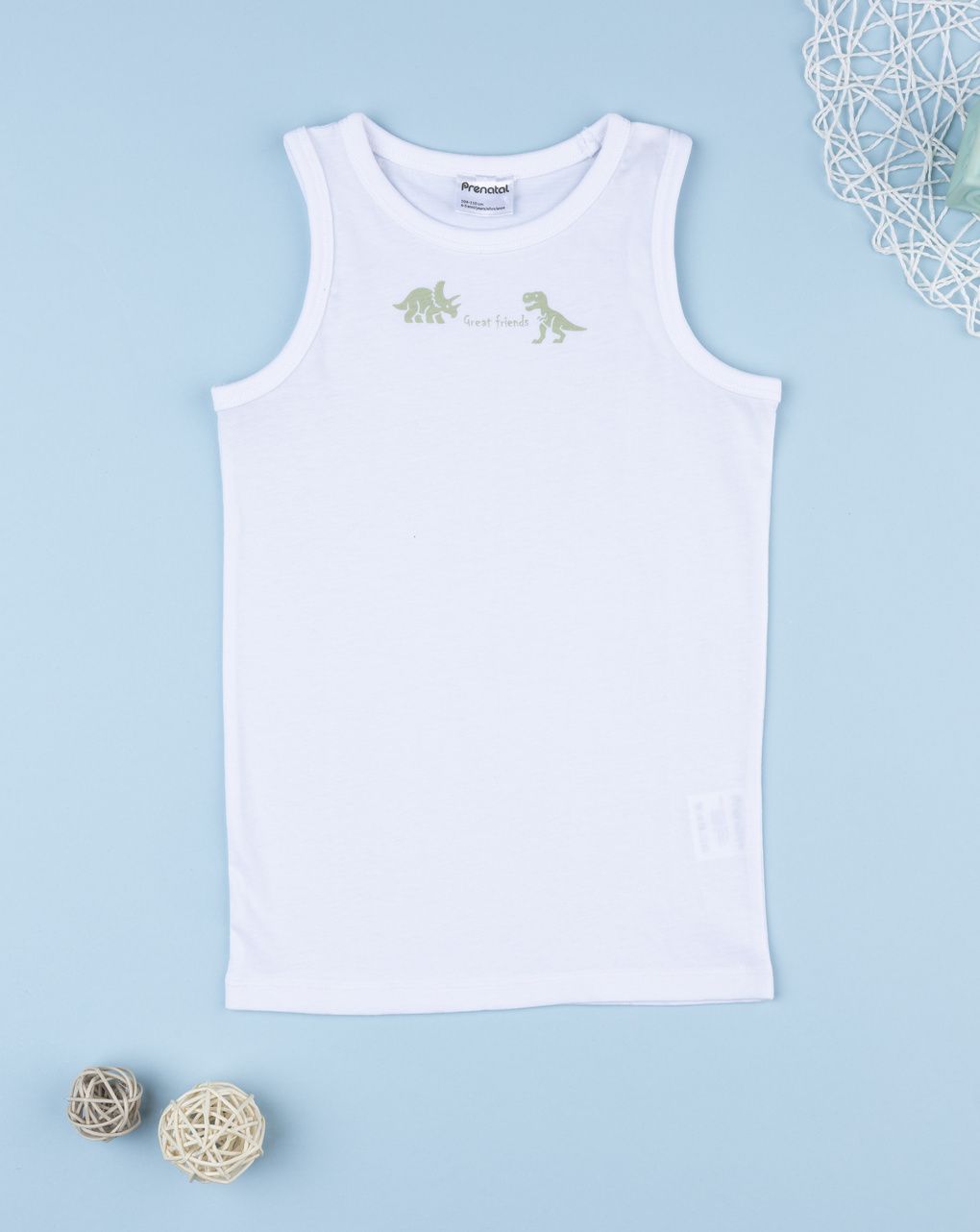 Canotta bimbo bianca dino