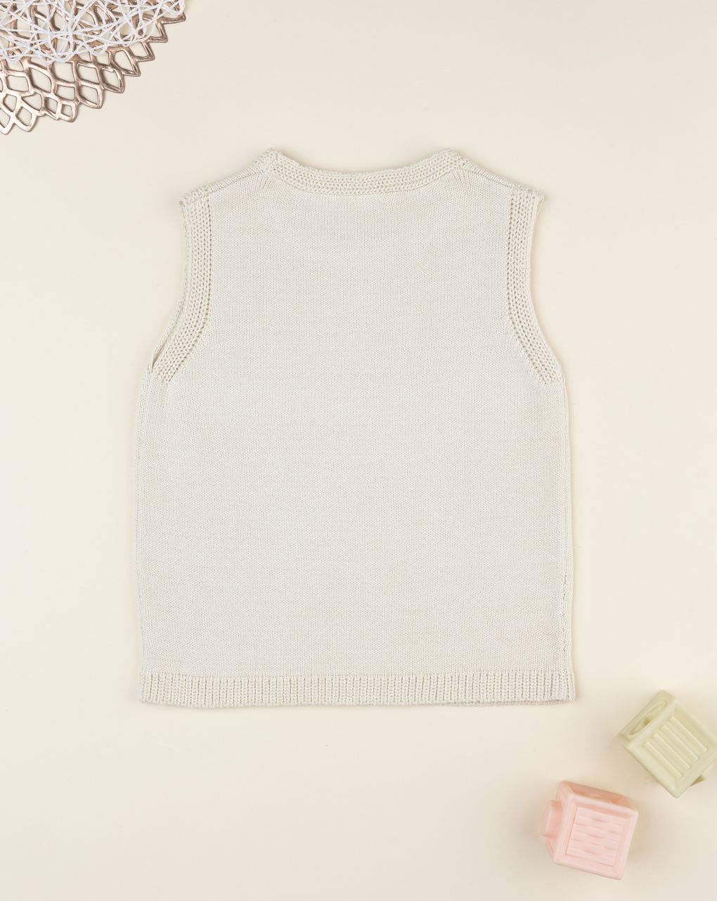 Gilet bimba beige margherite