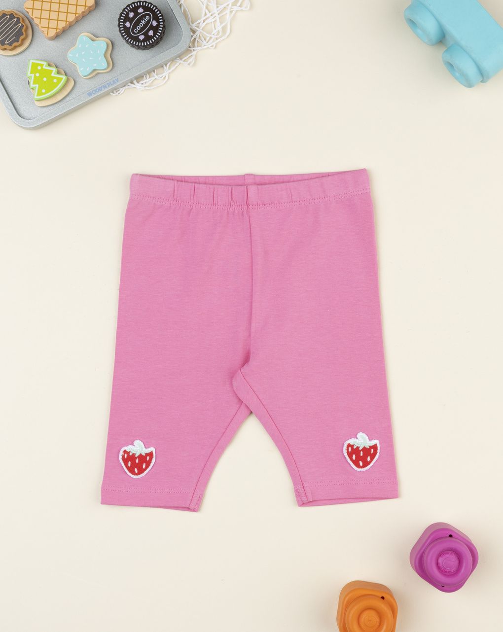 Legging bimba rosa patch fragoline