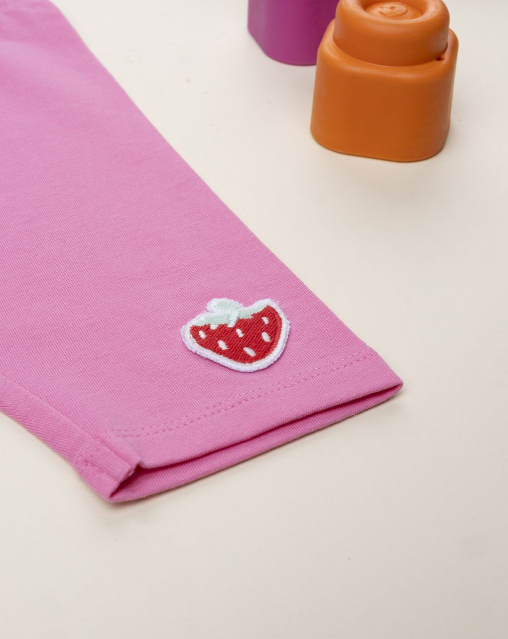 Legging bimba rosa patch fragoline