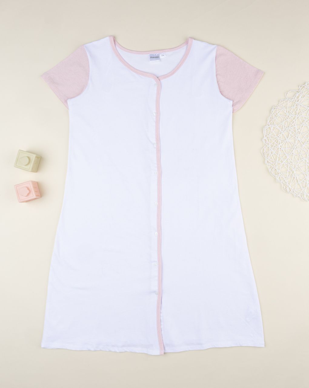 Camicia parto maniche corte rosa