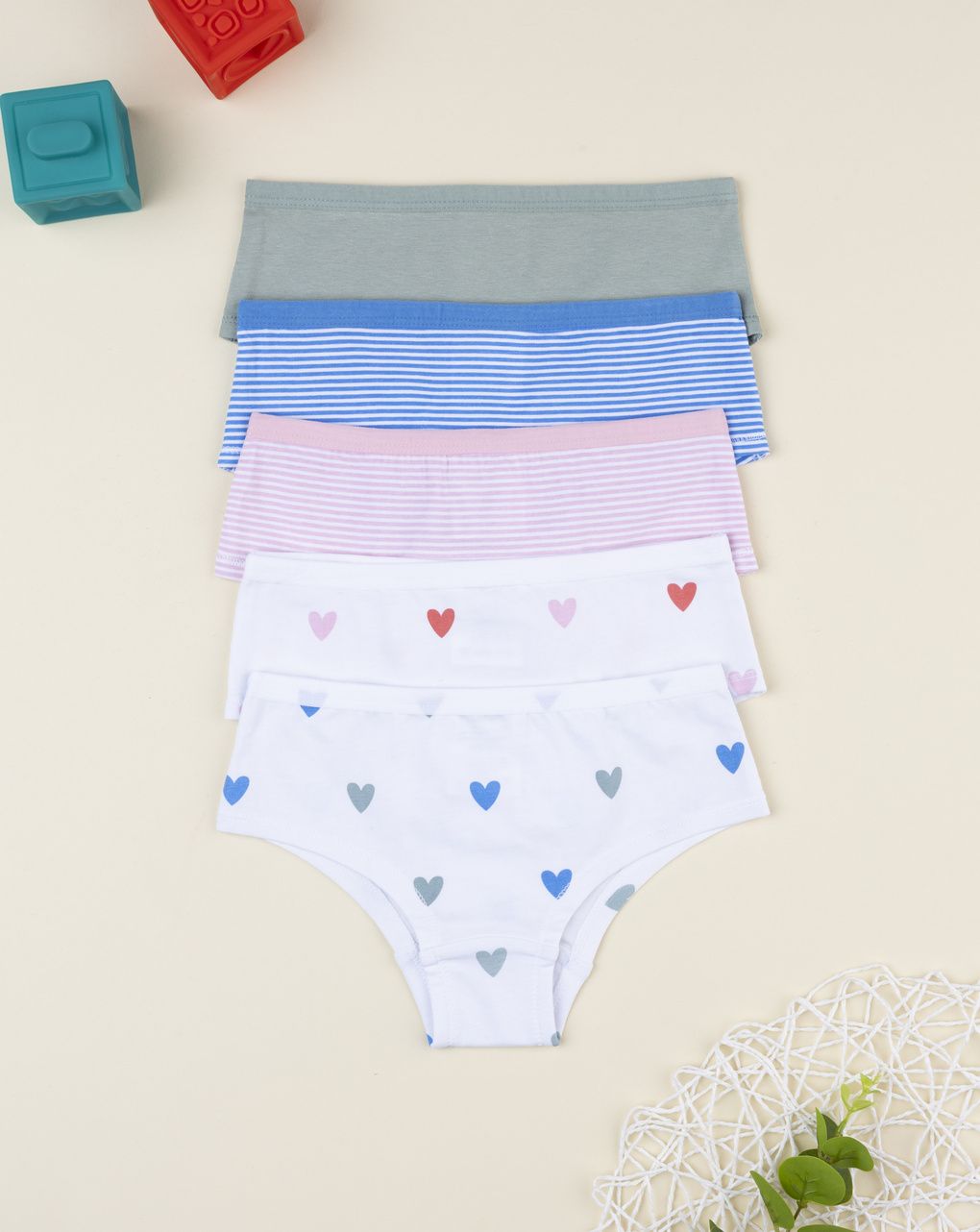 Pack 7 coulotte bambina vari colori