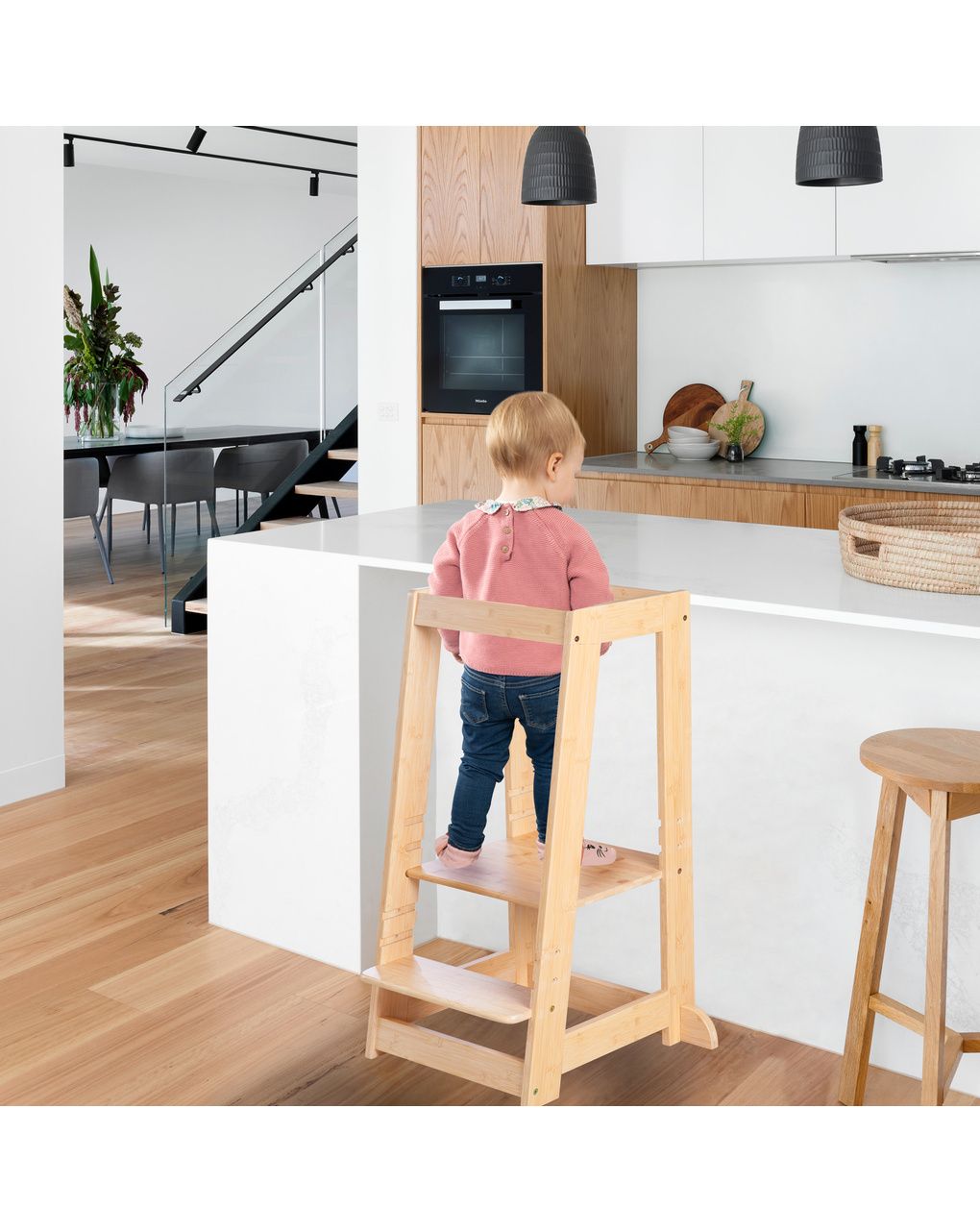 Torre montessoriana bamboo naturale - italbaby