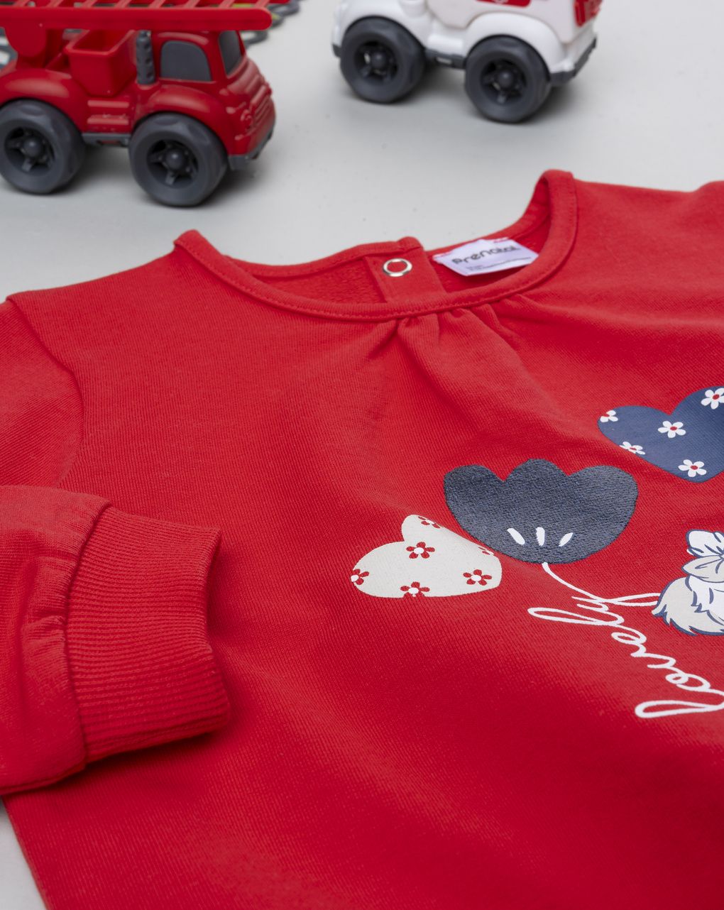 Felpa bimba rossa stampata