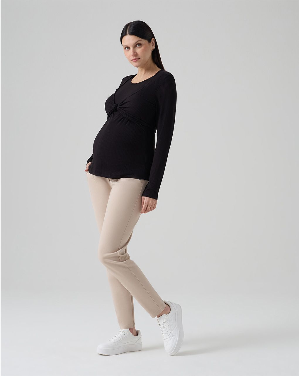 Pantaloni premaman jogger beige punto milano