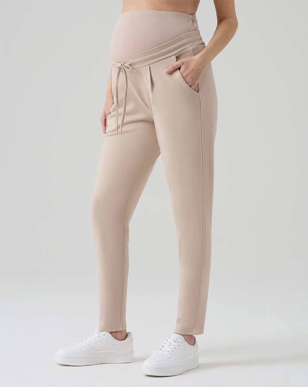 Pantaloni premaman jogger beige punto milano