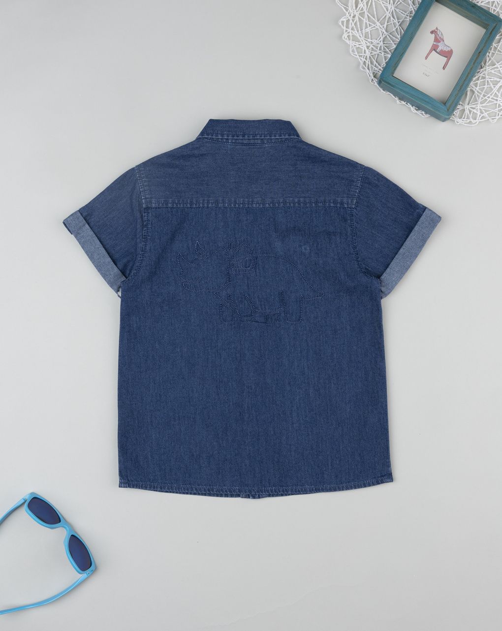 Camicia bimbo denim mezza manica