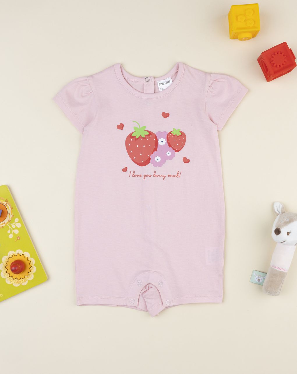 Pigiamone  corto bimba fragole