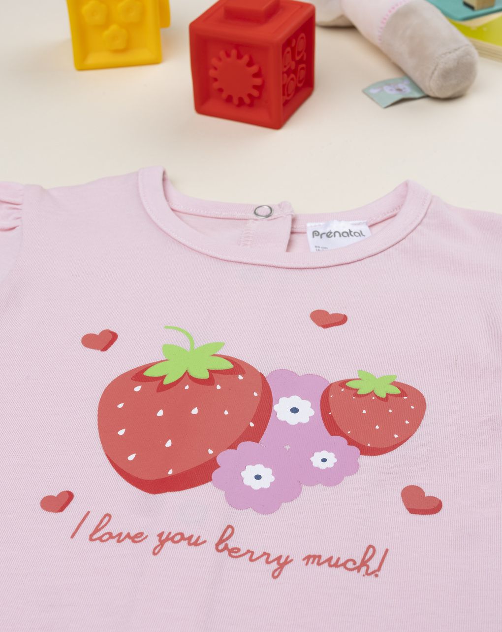 Pigiamone  corto bimba fragole