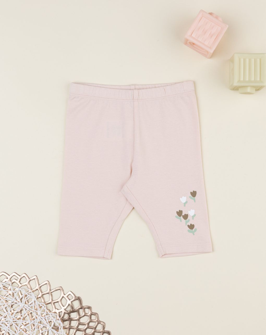Legging bimba rosa tulipani