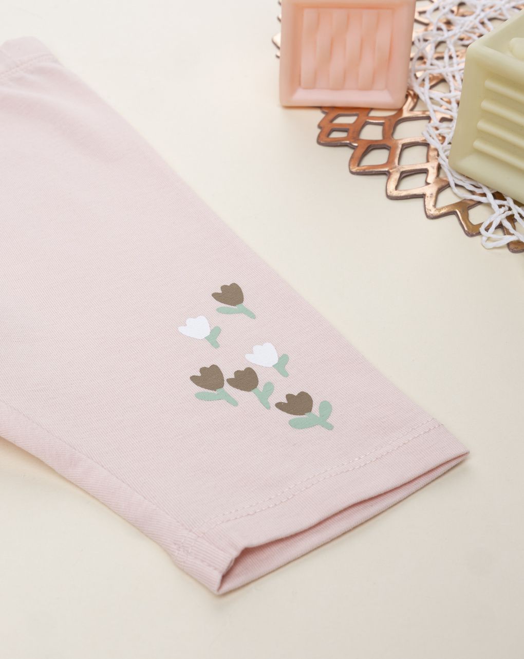 Legging bimba rosa tulipani